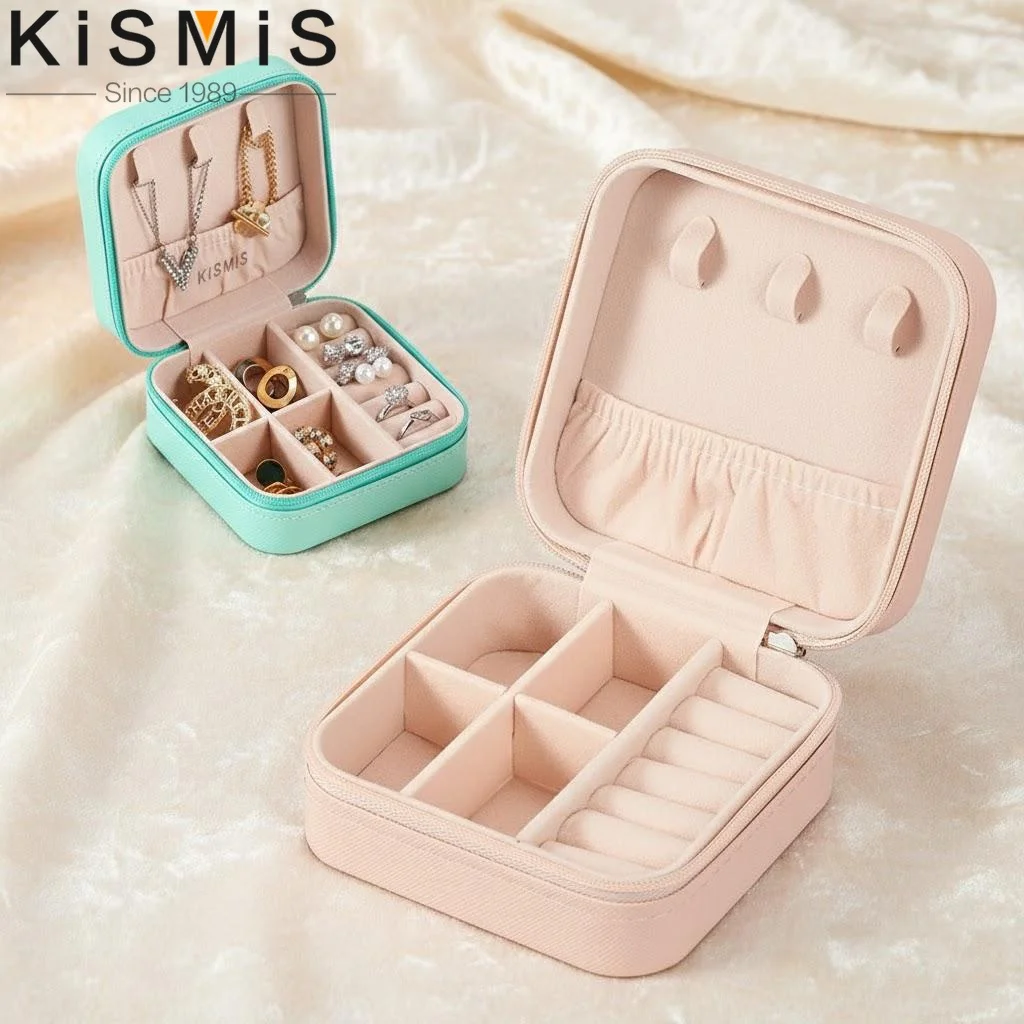 

PU Leather Travel Jewelry Case Small Organizer for Rings Earrings Necklace Bracelet Storage Box