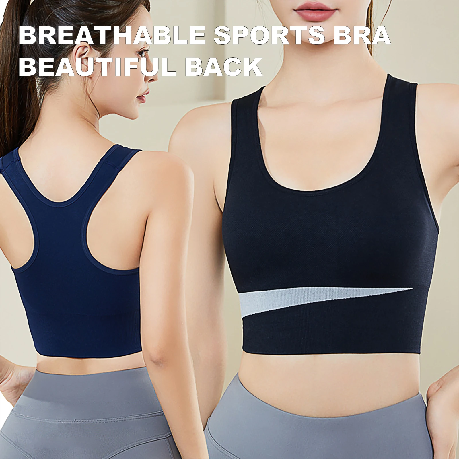 IUSIBRALEA  New Sports Bra Underwear for Women Gather Fitness Brassiere Big Size Beautiful Back Outside Yoga Running Fitness