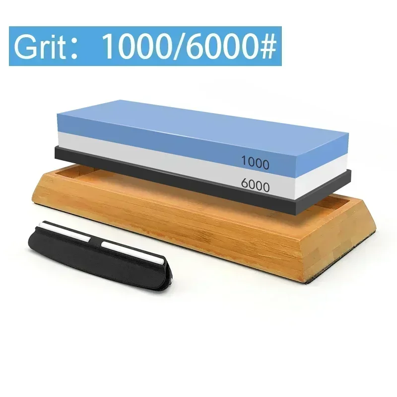 1-7 stuks slijpsteen messenslijper Grit240-8000 #   Whetstone Professionele slijpsteenset Houten basis Hoekgeleider Polijstset - afbeelding 1