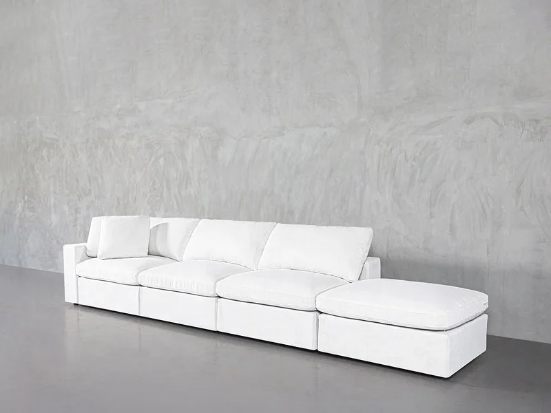 Modern Luxury Living Room Combination Cloud Sofa Bed Linen Fabric Modular Lounger Sectional Sofa