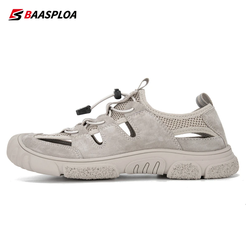 Baasploa Men Upstream Shoes Summer Outdoor Sneakers New Breathable Aqua Shoes for Men Non-Slip Quick Drying Sandals Male