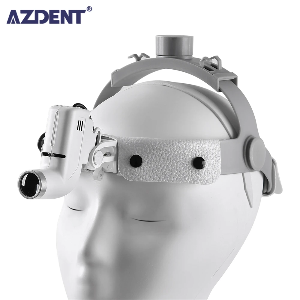 AZDENT Dental Surgical LED Headlight Headband Binocular Loupes Brightness Spot Ajustable Headlamp Lab Head Light Lamp Dentistry