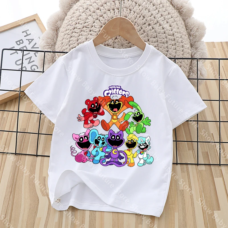 Anime Merchandise Clothes - Cute Cartoon Smilings Critters White T