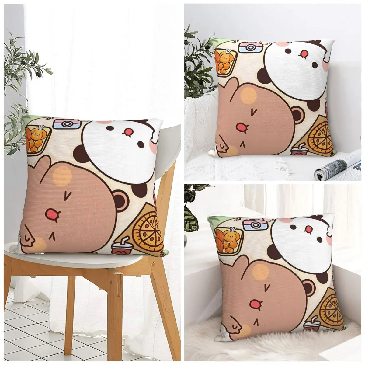 Bubu And Dudu Panda Pillow Cover Fashion Pillow Case For Office Car Home Decorative Cushion Cover Polyester Custom Pillowcases