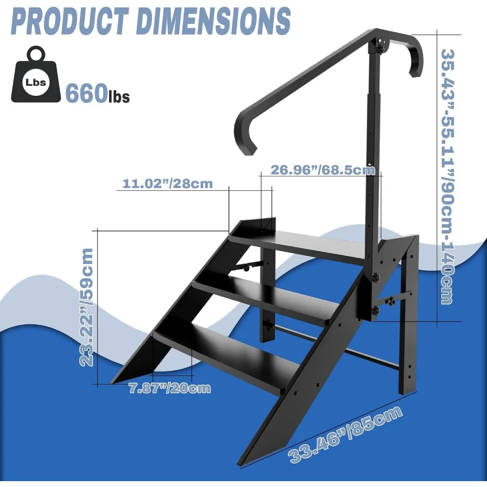 Standard Rolling Ladder 218G Steel with Serrated Tread, Spring Loaded Casters, No Handrails, Unassembled, Suitable for Industria