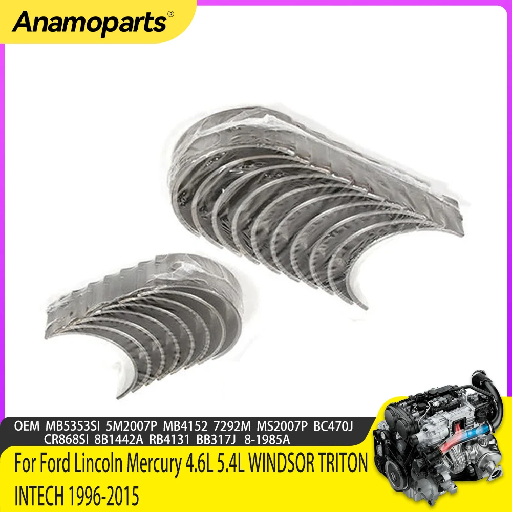 Main Bearing And Connecting Rod Bearings Set For Ford Lincoln Mercury 4.6L 5.4L WINDSOR TRITON INTECH 1996-2015