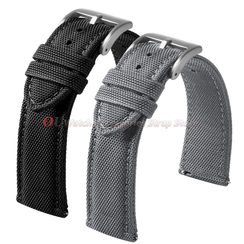 20mm 22mm Sailcloth Watch Strap for Omega Watch Bracelet Two-Sided Nylon Watchband for Men Quick Release Sport Wristband Bands