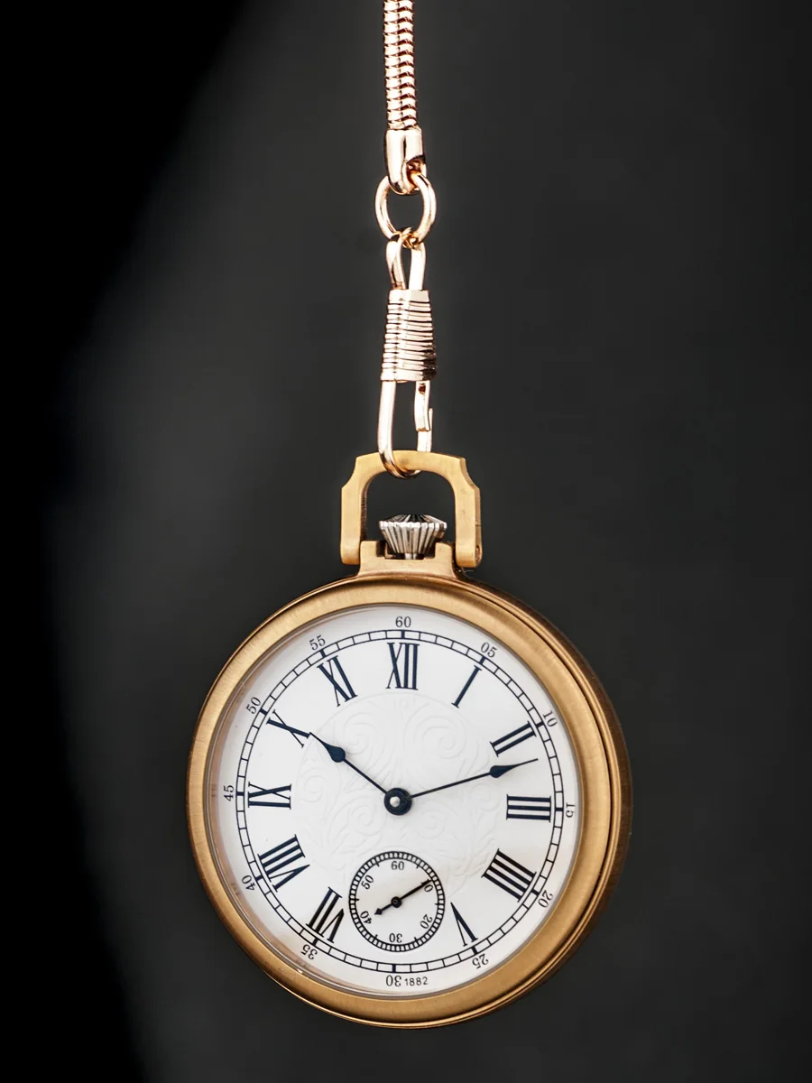 Stainless steel movement 6497 ruby bearing non-fading glass mirror pocket watch ST3600