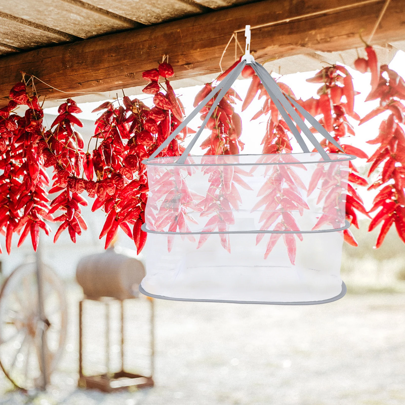 

Hanging Foldable Mesh Food Vegetable Fish With Optimal Airflow Garden Plants Buds Outdoor Space Saving Clothes Fruits Rack