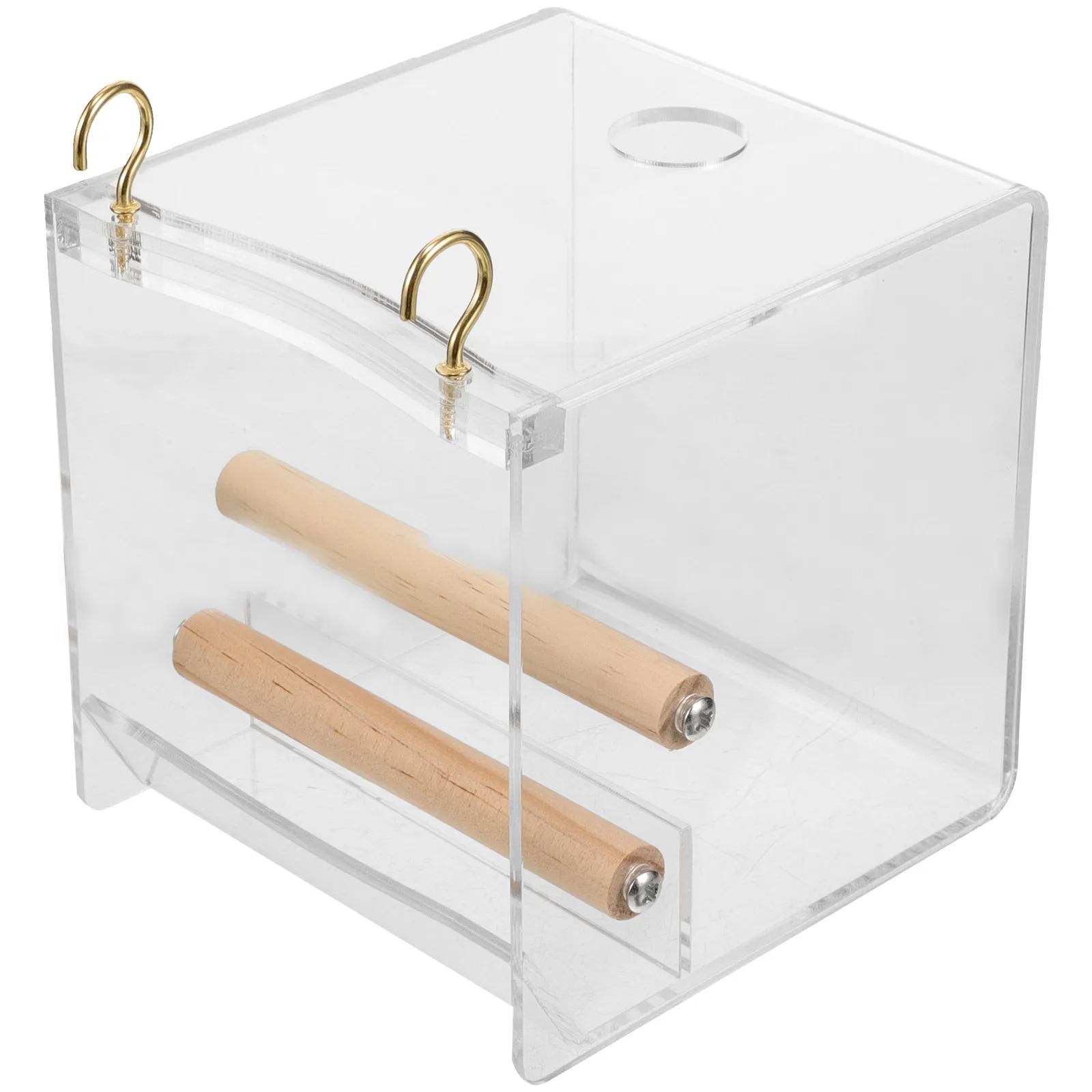 

Parrot Feeder Acrylic Bird Food Container Splash Proof Hanging Automatic Feeding Bowl for Small Birds Cage Supply