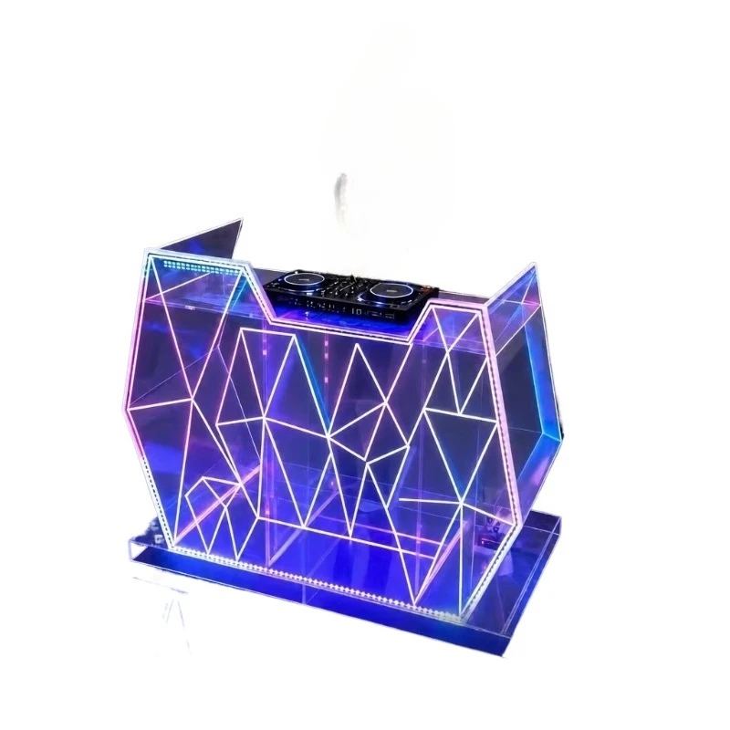 Acrylic LED illuminated circular table, bar counter, KTV club, restaurant, home use