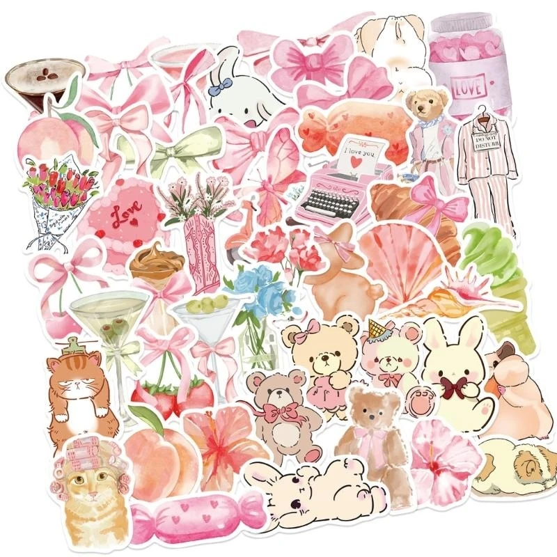 96GE 50 قطعة الكرتون ملصق ملصق مقاوم للماء لسكرابوكينغ دفتر مجلة جراب هاتف الأطفال مكافأة ملصق #5