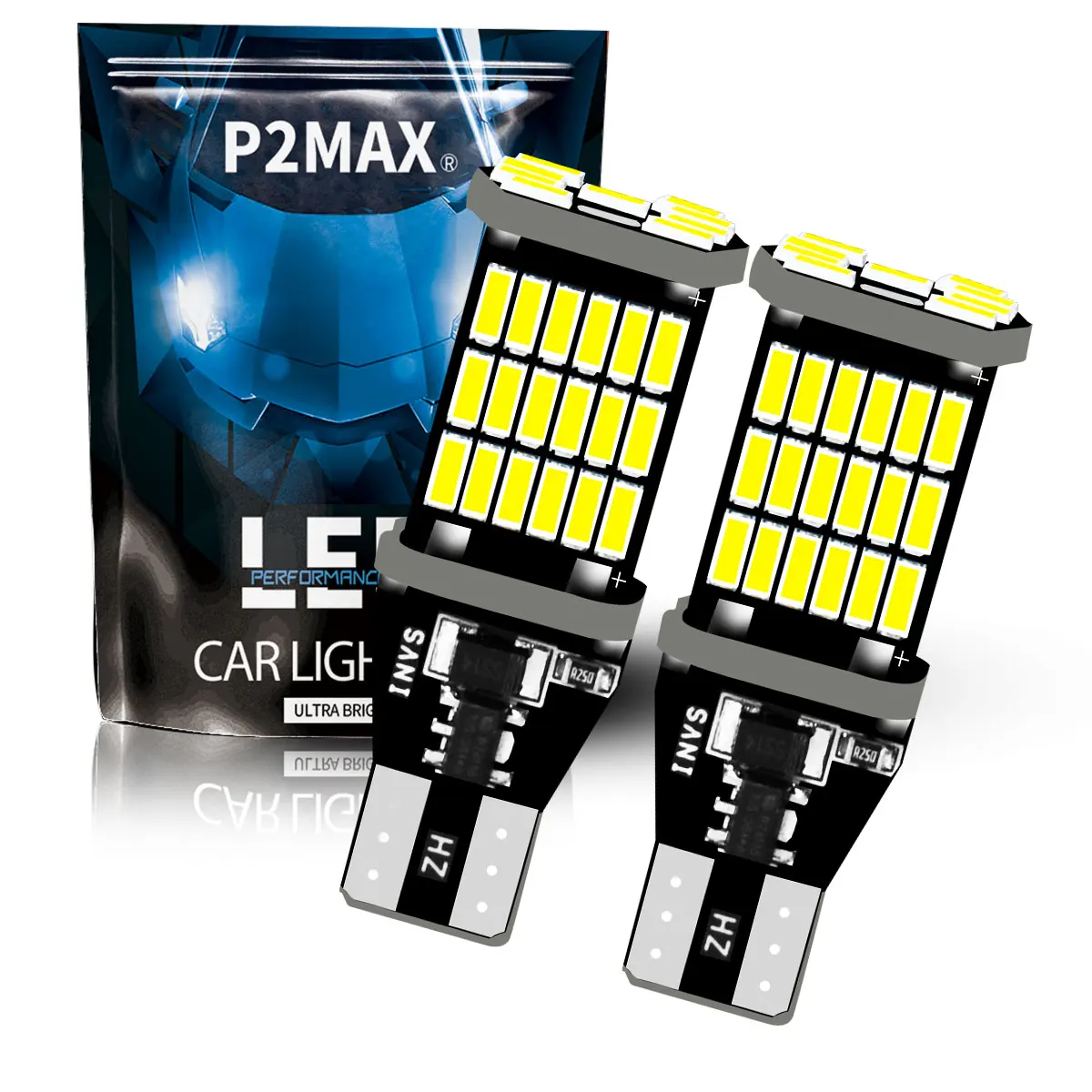 Hochleistungsstarke T15 T16 W16W 921 912 LED 4014 45-Chip Ultra-Helle Bremslichter für 12V Auto Vordere Signalleuchte Hintere Rückfahrleuchte