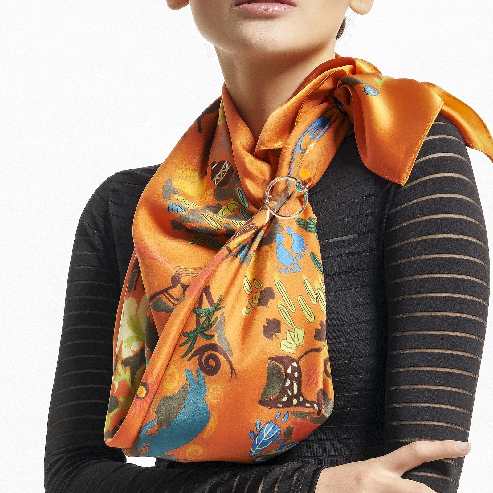 

10Pcs Small Metal Buckle Scarf Ring Clip for Women Universal Cardigan Clips Shawl Fastener Fashion Scarf Accessories Decorative