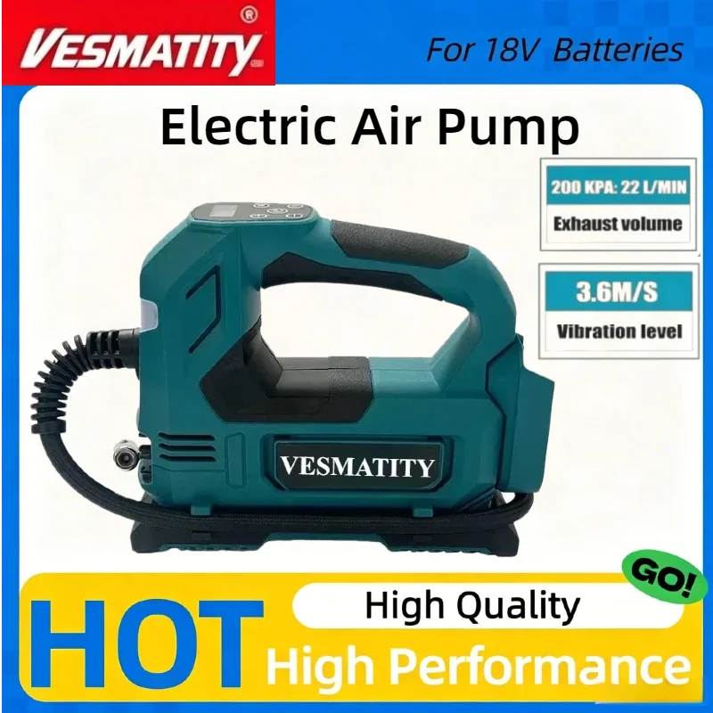 Portable Cordless Air Pump Bare‑Tool Multi‑Purpose Inflator for Car & Motorcycle Tyre Inflation Hand Power Tool For Makita Batte
