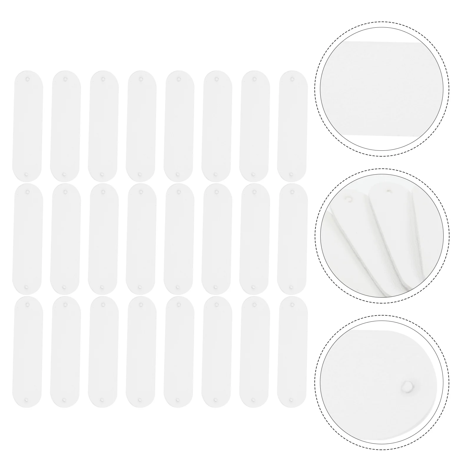 

100 Pcs Blank Labels DIY Tags PU Embossed Clothing Accessories for Sewing Wallet Purse Bag Craft Storage