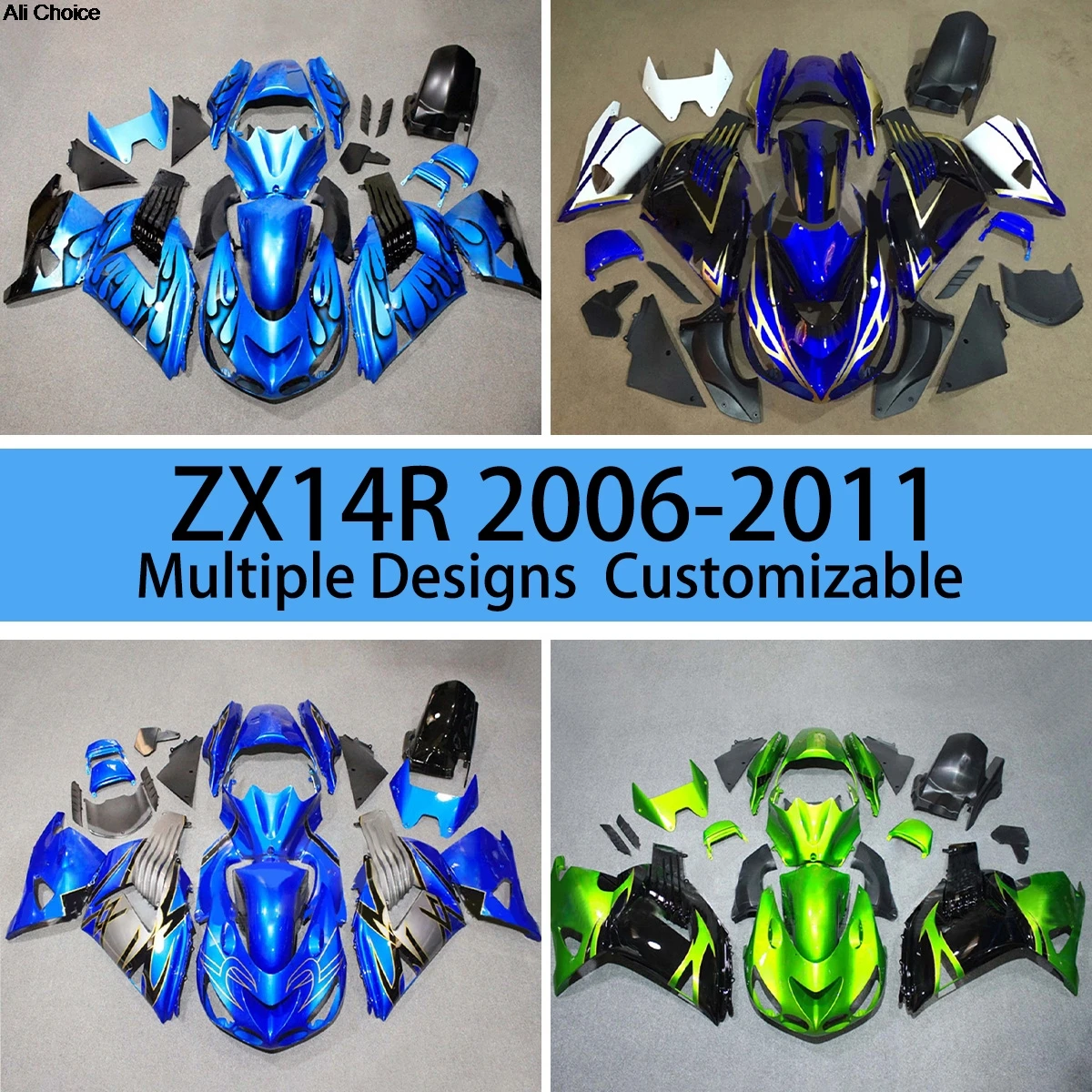 

New Hot Style Fairings ZX14R 2006 2007 2008 2009 2010 2011 Motorcycle Fairing Kit Bodywork for KAWASAKI ZX 14R 06-11