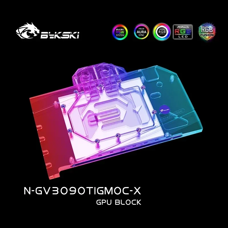 Imagem -04 - Bykski-gpu Water Block Use para Gigabyte Rtx3090ti Gaming oc Placa de Vídeo Radiador de Cobre Backplate Rgb Aura N-gv3090tigmoc-x