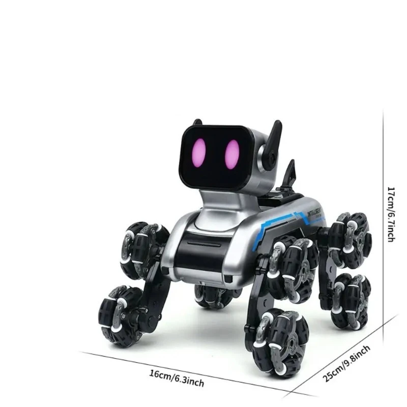 Robot chien télécommandé intelligent, jouet électrique mécanique pour enfants, cadeau pour garçon, cascadeur, huit roues, jouet à dérive fantaisie