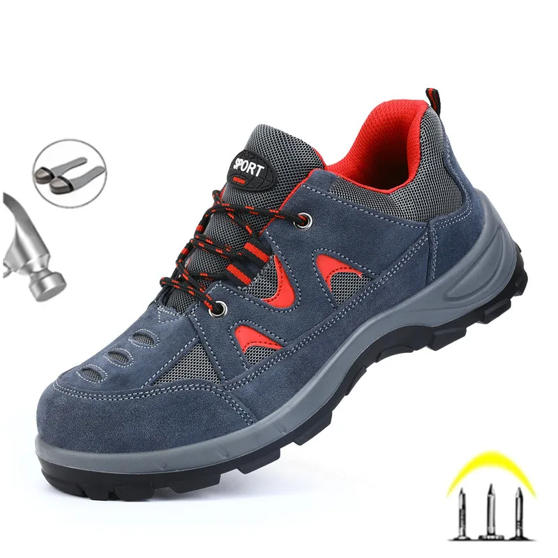 

Climbing Safety Work Shoes For Men Anti Impact Steel Head Indestructible Anti Slip Boots Steel Toe Cap Puncture-Proof Male Shoes