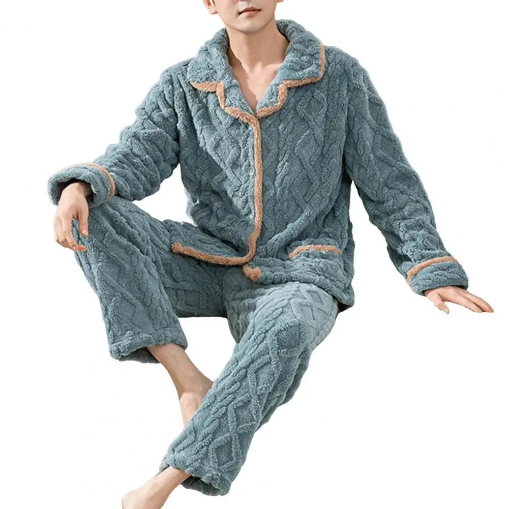 Ensemble de pyjama Smile pour hommes, manches longues, pantalon à jambes larges en Y, vêtements de détente d'hiver, vêtements de nuit confortables pour les lieux, UlOscar