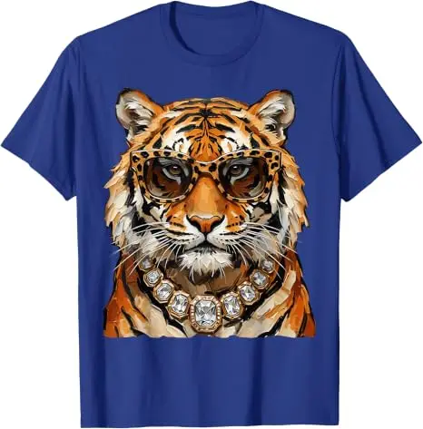Cooles Tigerroar-Leoparden-Sonnenbrillen-T-Shirt, lustiges Y2k-Kunst-Ölgemälde, ästhetische Kleidung für Frauen und Männer, Persönlichkeits-T-Shirt, Geschenke – Detail 14