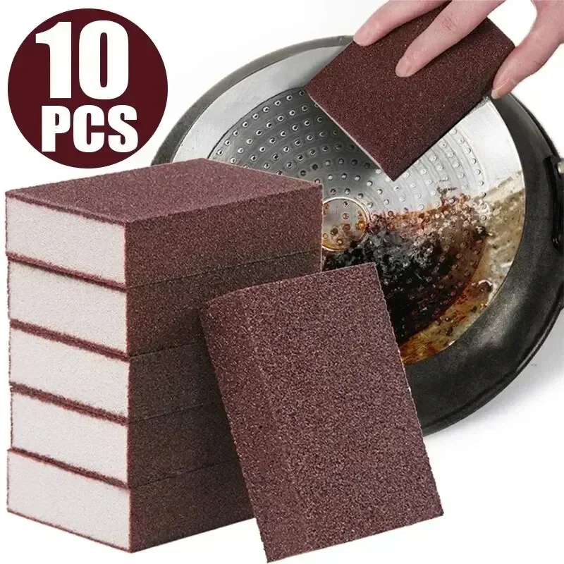 10pcs Nano Sponge Magic Erasers Carborundum Removing Rust Cleaning Sponge Brush Kitc Hen Pot Dish Rust Removal Emery Clean Rub