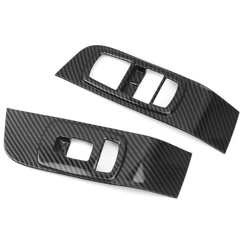 

For Dodge Challenger 2015-2019 ABS Carbon Fiber Interior Door Window Switch Cover Trim