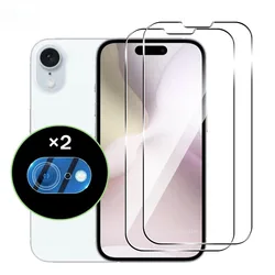 2 Glass 2 Lens Film Screen Protector for IPhone 16E Tempered Glass Phone Camera Lens Film for IPhone SE 4 2025