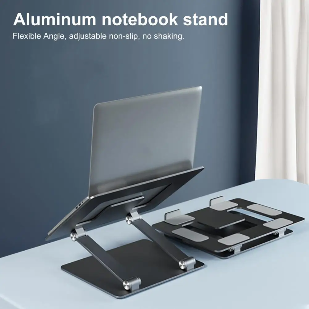 Portable Laptop Stand Aluminum Alloy Laptop Holder Stand Foldable Adjustable Height Riser Portable Heat Dissipation Desktop