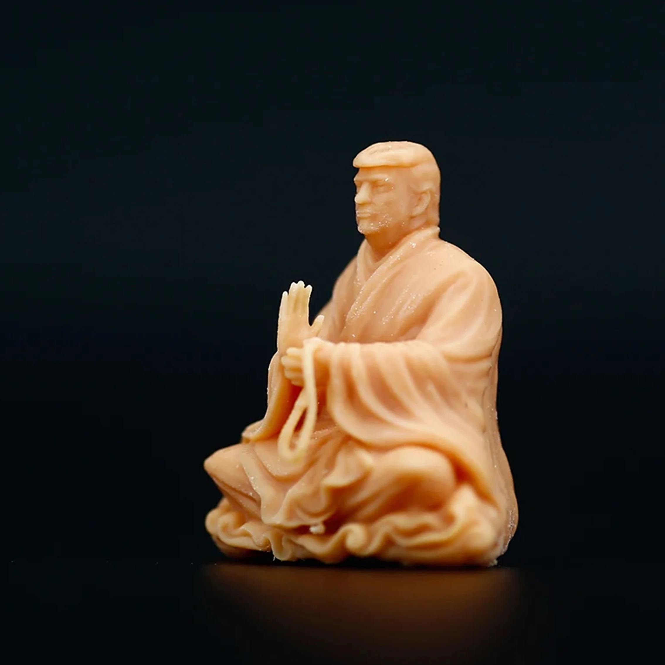 1/64 Figure Trump Buddha Statue Maitreya Model Miniature 1:43 1/35 3D Printing Garage Kit Need To Be Colored By Yourself