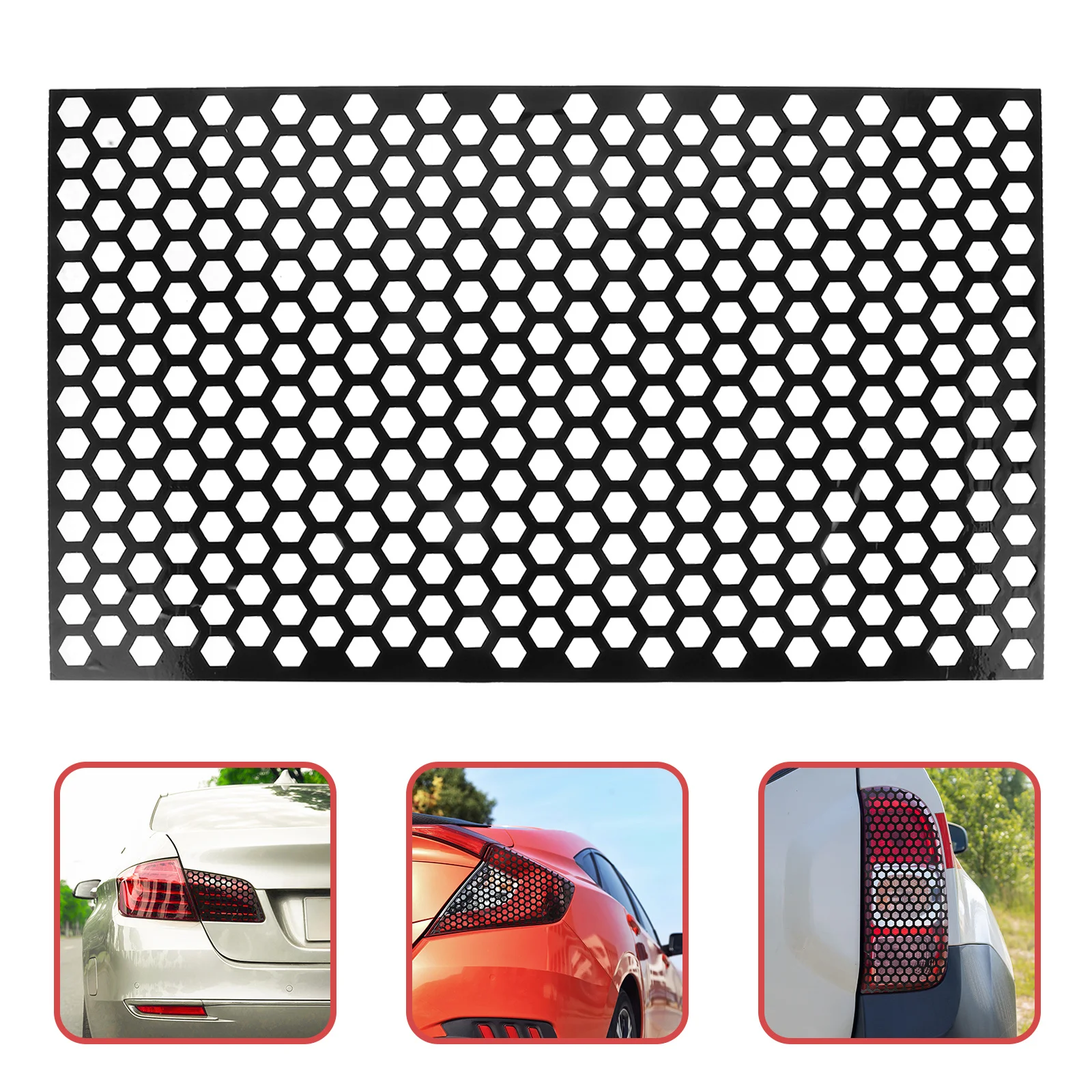 

Car Tail Light Sticker Honeycomb Pattern Stylish Modern Feeling Durable PVC Easy Installation No Tools Required