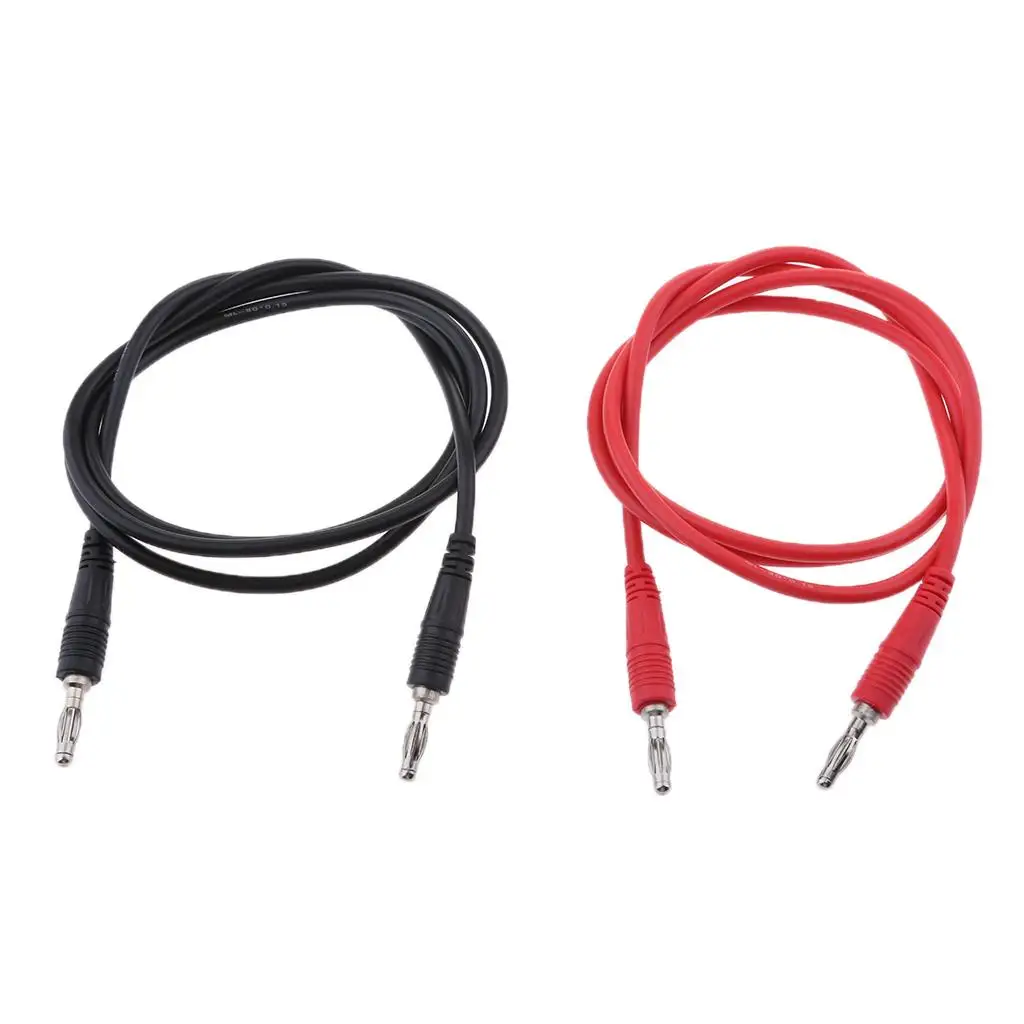 2pieces 4mm Stackable Banana Plug Wire Soft Silicone Test Cord