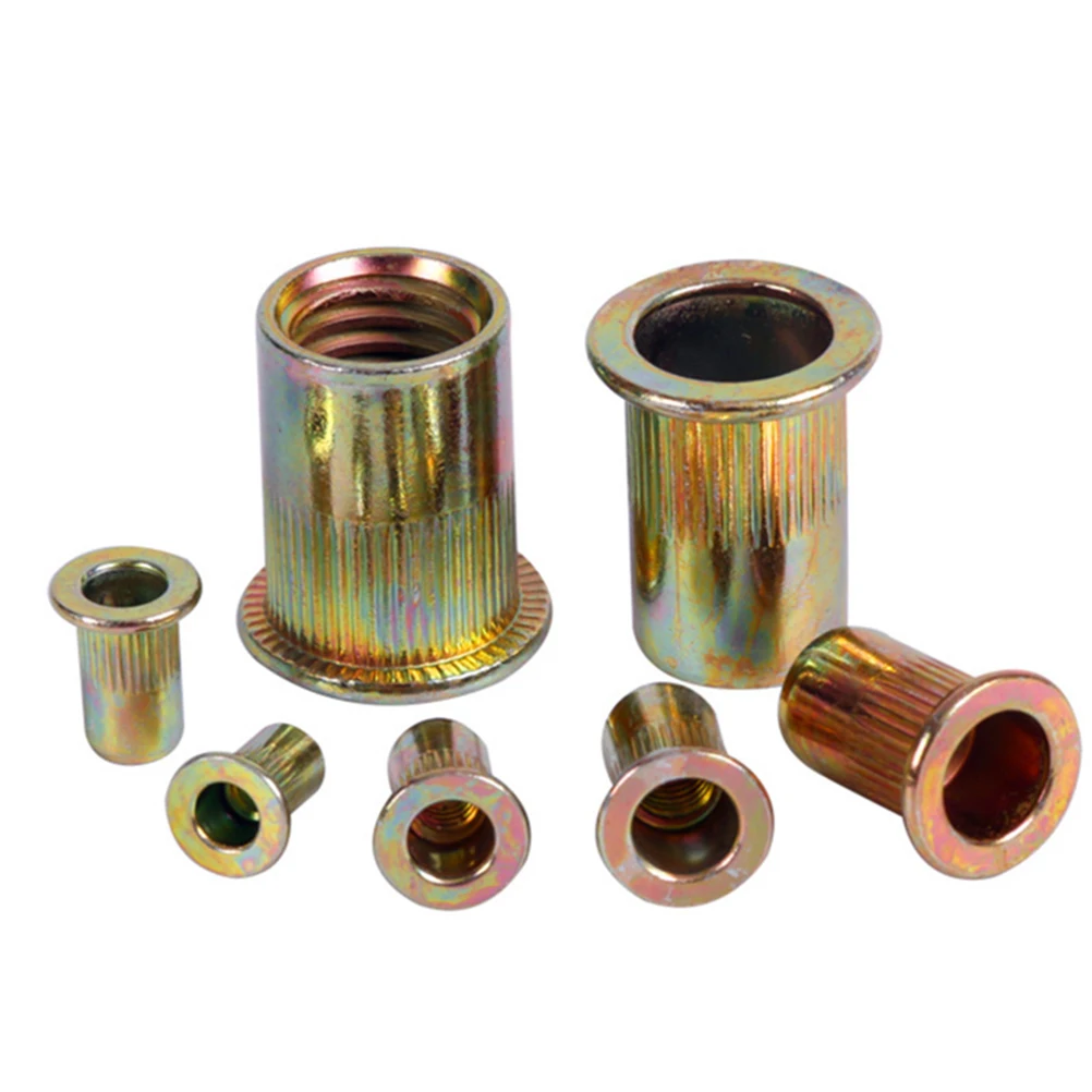 

190 Pcs Riveting Nut Set Flat Nuts Repair Screw Zinc Plating Screws Kit Assorted Sizes Tools Home Shop Hardware