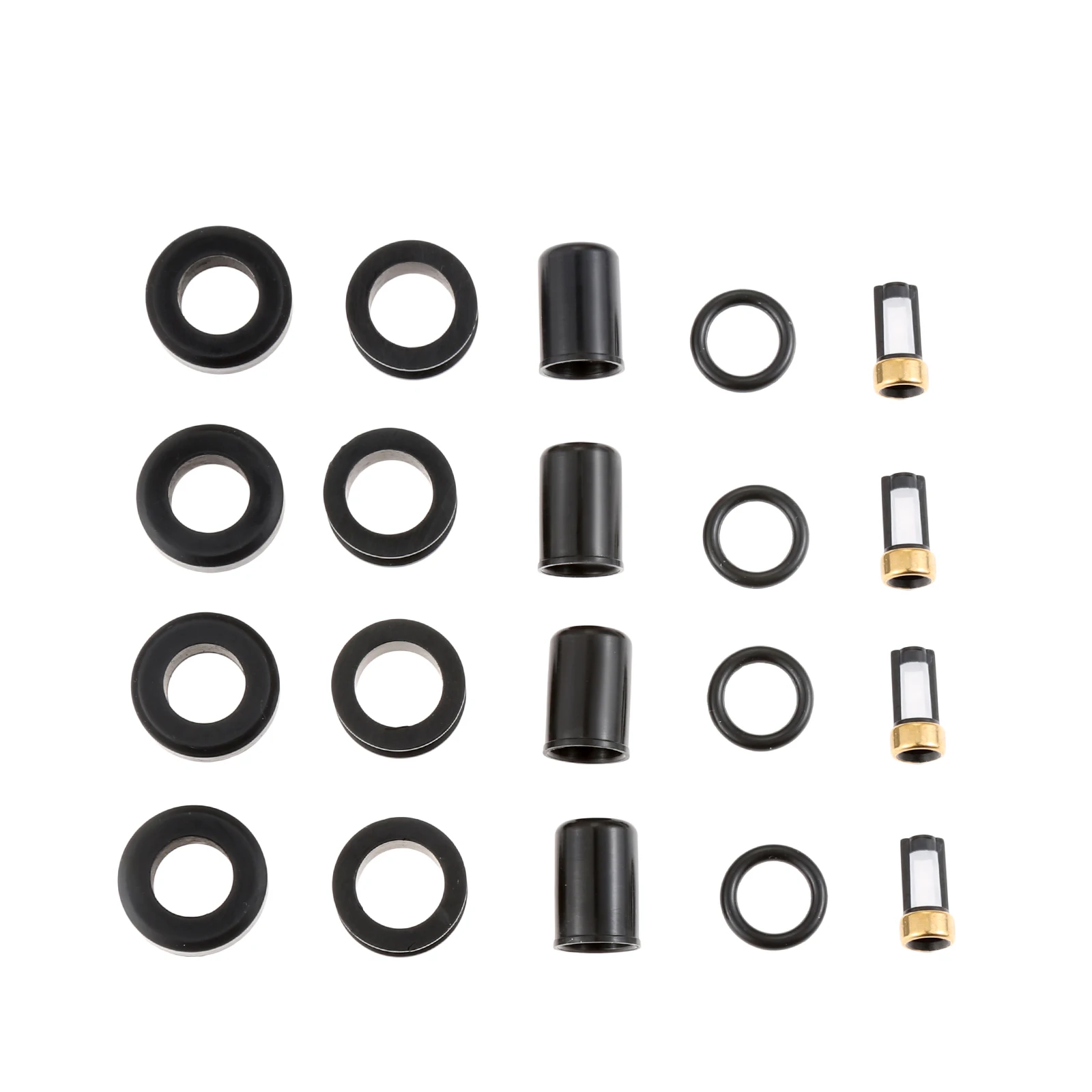 4 Sets Car Fuel Injector Seal O-Ring Filter Pintle Cap Kits 195500-1970 for Mazda MX-6 626 Miata Ford Probe Kia Sephia 1.6L 2.2L