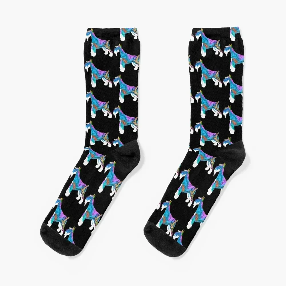 

Neon Paisley Schnauzer Socks set Soccer anti slip football new year Men's Socks Luxury Women's