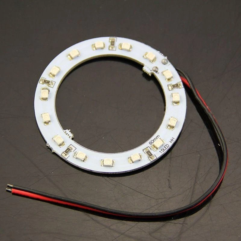 R9CC 2x 12V 60MM 15 LED 3528 chip Car Angel Eyes Bright Red Ring Light New