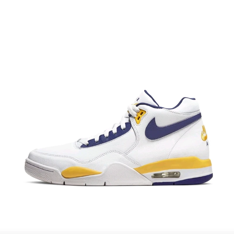

Nike Flight Legacy Men's Running Shoes, Hot Selling, Encapsulated, Versatile Basketball Shoes, White/Blue/Yellow