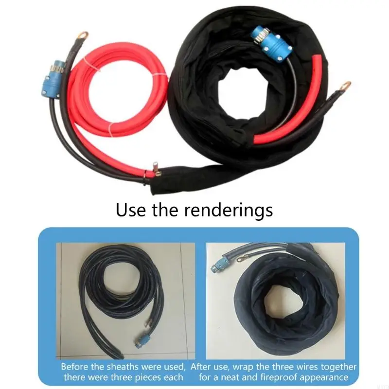 

Heavy Duty Welding Cable Sleeve Protector Cover For Plasma Cutter MIG Welder Machine With Zippers Design 6Cm Diameter M4YD