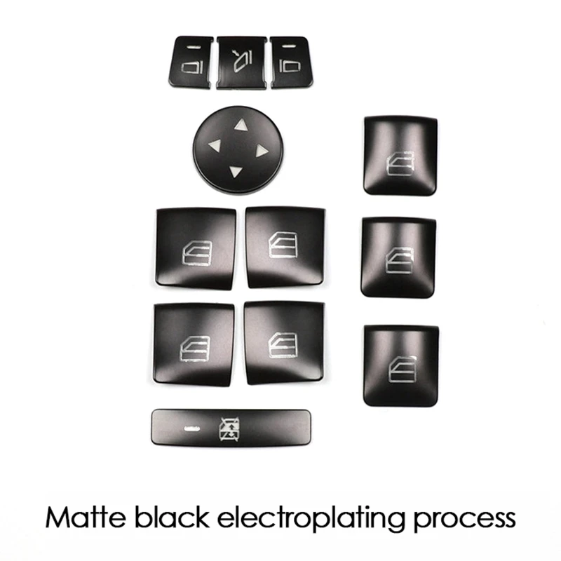 32 قطعة باب السيارة مقعد الذاكرة قفل نافذة الزجاج رفع زر غطاء ملصق لمرسيدس بنز CLA/GLA/GLK/GLE/CLS/GL/ML/A/B/E