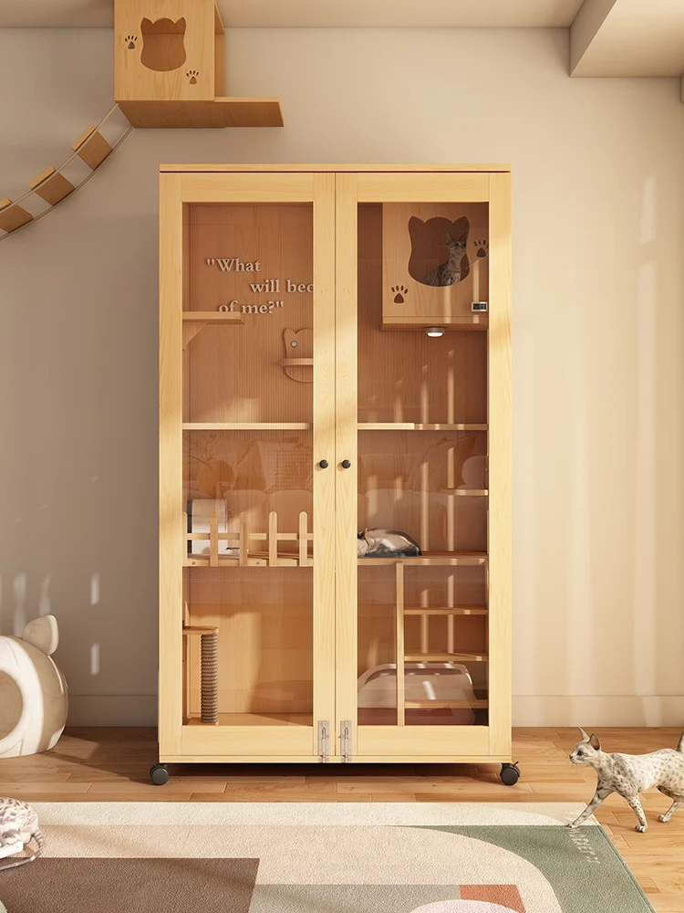 

180 супер большое пространство, вилла для кошек из цельного дерева, роскошная внутренняя комната для кошек на четыре этаже