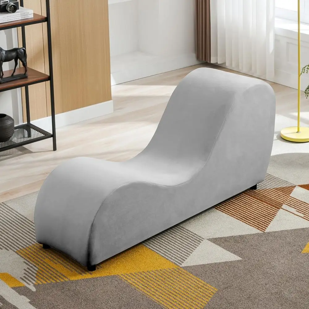 

Изогнутое кресло-шезлонг для йоги, растяжки и релаксации, светло-серое, для помещений