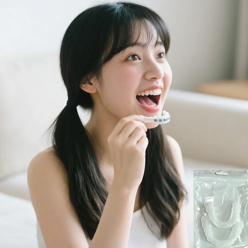 

Hot Perfect Smile Teeth Fake Tooth Cover False Teeth Veneers White Teeth Whitenin Snap CoverTeeth Cosmetic Denture Care