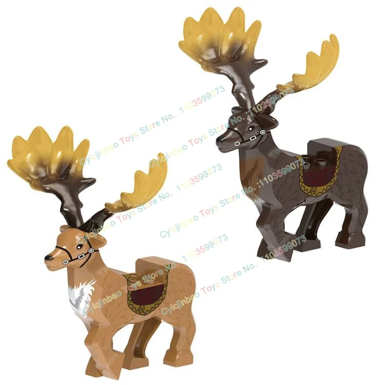 Christmas Building Block Gift Animals Deer Elk Reindeer Figures Brick Xmas Tree Educational Toy Gift Kid Block Model XH1751