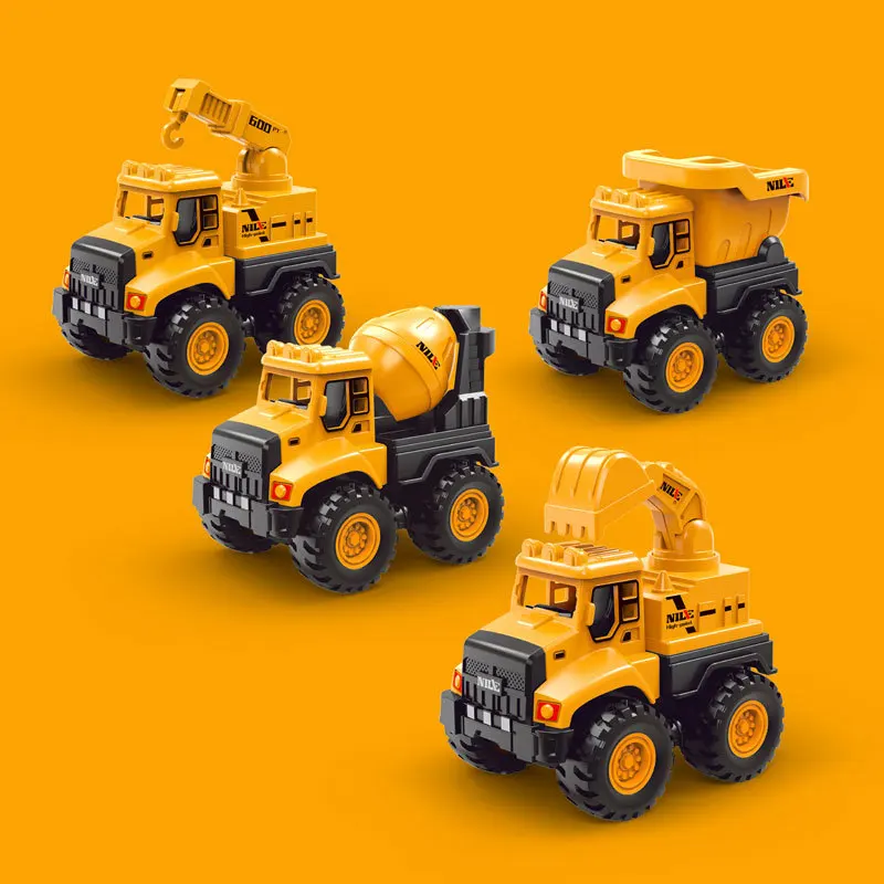 

Child's Engineering Vehicle Toys Pull-Back Alloy Locomotive Sanitation Car Stirring Mini Car Excavator Children's Toy Gift B179