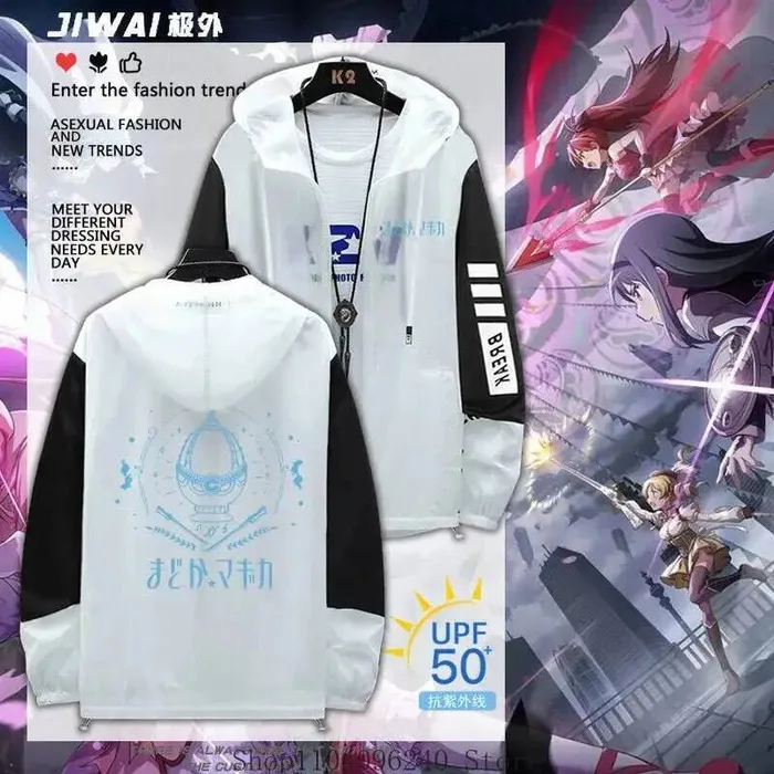 

Puella Magi Madoka Magica Kurtka с длинными рукавами Płaszcz унисекс на молнии Одежда Filtrem Przeciwsłoneczny Bluza Z Kapturem Top An
