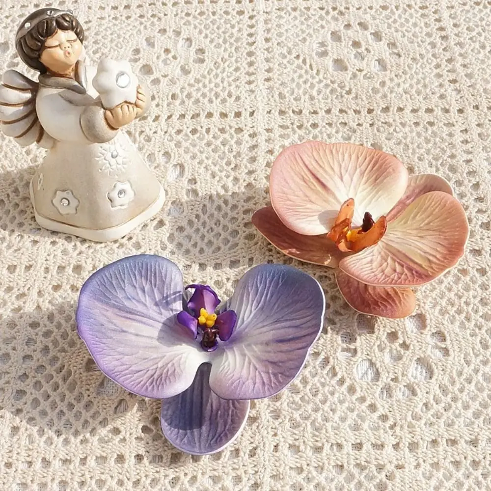 DIY بها بنفسك صنع المجوهرات الحرفية مقلد زهرة الاكسسوارات اليدوية دبوس الشعر فراشة زهرة الأوركيد غطاء الرأس الديكور هدية