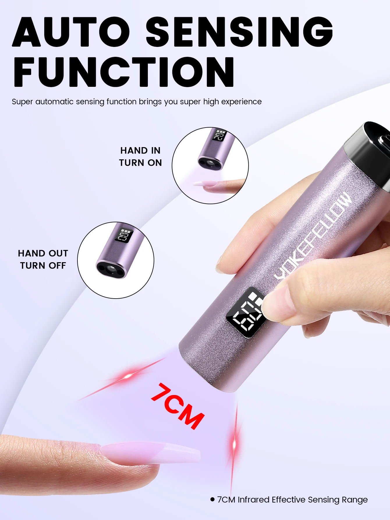 UV-nagellamp Mini UV-licht voor gelnagellak Oplaadbare LED-nageldroger met 2 timers Autosensor Snelle uitharding UV-lamp voor thuis