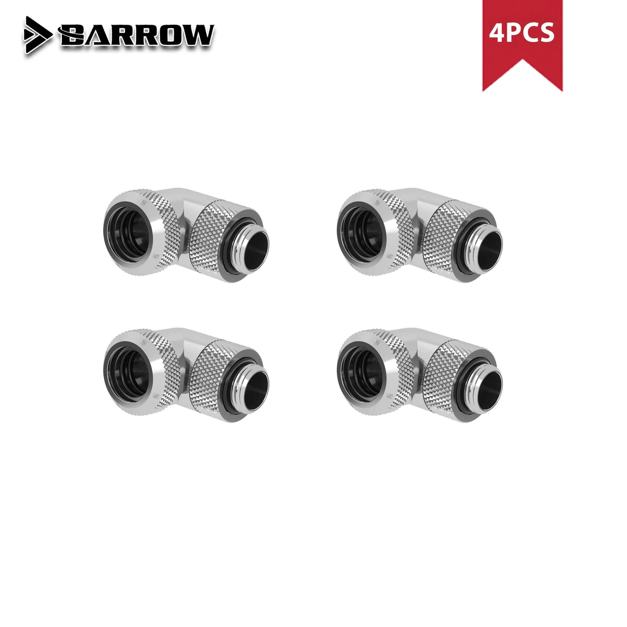 

BARROW 4 шт. 6 шт. G1/4 ''резьба 90 градусов поворотный фитинг адаптер вращающийся на 90 градусов адаптеры водяного охлаждения TWT90KND-K12/14