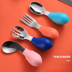 Birds Baby Tableware Set Stainless Steel Toddler Dinnerware Cutlery Cartoon Infant Food Feeding Spoon Fork Children Utensil